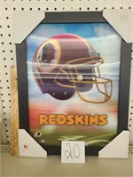 NFL 3D Red Skins framed helmet scene.