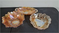 Carnival Glass lot of 3