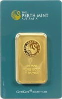 1 oz. Perth Mint .9999 Gold Bullion Bar