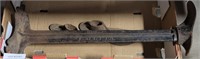 ANTIQUE CAST IRON SHOEHORN STAND W/ SHOEHORNS