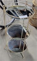 3-TIER ROUND METAL SHELVING UNIT