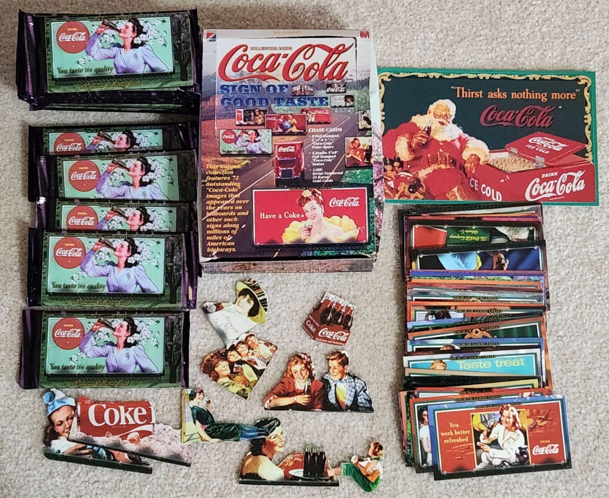 Box of Coca Cola Trading Cards Most are Sealed