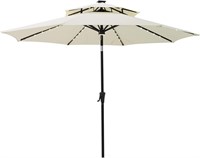 $170 9ft Double Top Umbrella With Solar LEDS