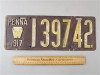 1917 Pennsylvania License Plate