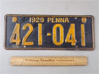 1929 Pennsylvania License Plate