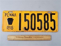 1916 Pennsylvania License Plate - Repainted