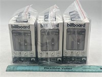 NEW Lot of 3-3ct Billboard Titanium Earbuds W/ Mic