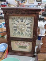 HANDMADE CLOCK CASE WITH NEEDLE POINT CLOCK