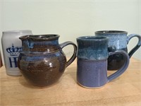 Assorted Pottery Mugs/Milk Pitcher