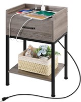 BTY Store - Nightstand with Charging Station -