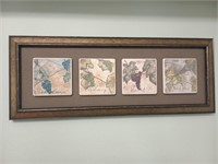 Framed Wine Art 9x24