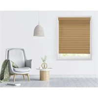 2.5" Cordless Faux Wood Blinds, Cedar (29" X 64")