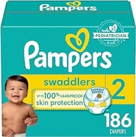 Pampers Diapers Size 2, 186 Count - Swaddlers