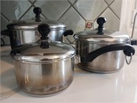 2 Farberware Sauce Pans & Stock Pot