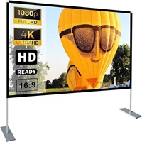 Portable Projector Screen with Stand - 6ft x 6ft