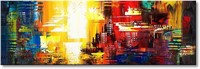 Hand Painted Abstract Wall Art 48W x 16H