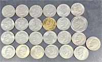25 Eisenhower 1970's Dollar Coins