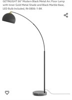 NEW 66" Modern Arc Floor Lamp, Black, Metal