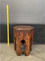 Antique Heavily Carved Asian Plant Stand