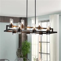 WUZUPS Island Rectangle Chandelier 10-Light with l