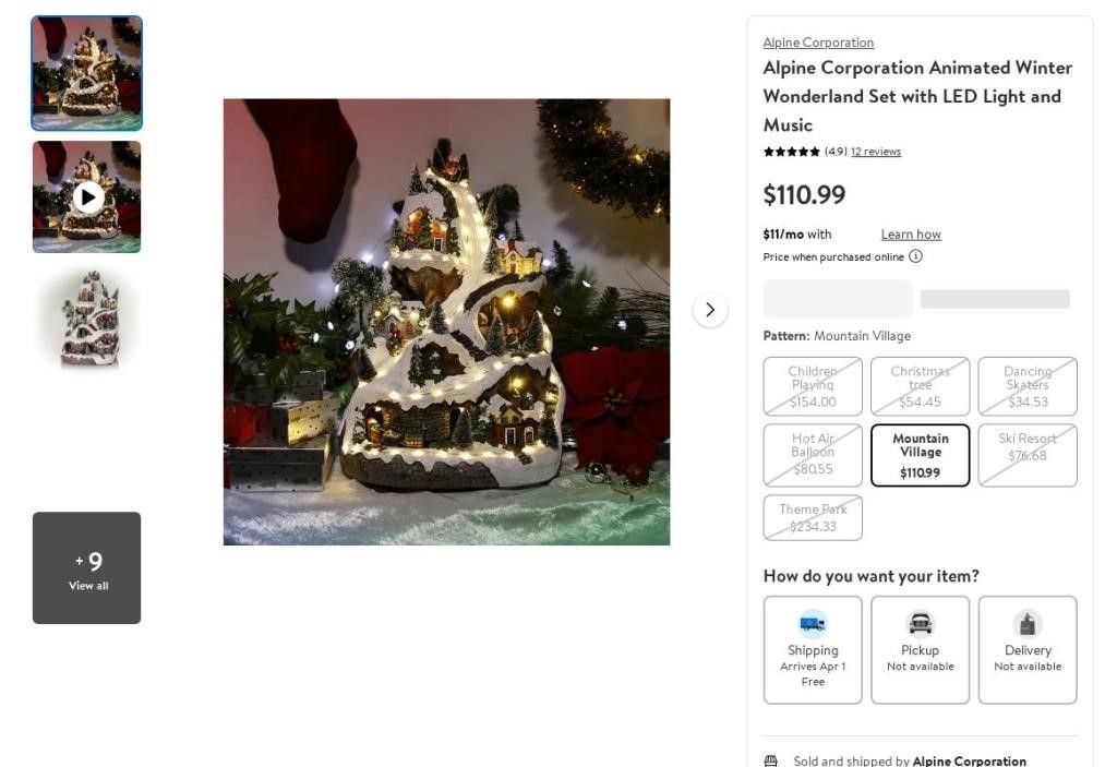 B6611  Alpine Animated Winter Wonderland Set, LED