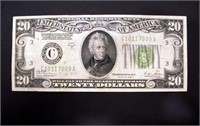 1928B REDEEMABLE IN GOLD $20 BILL