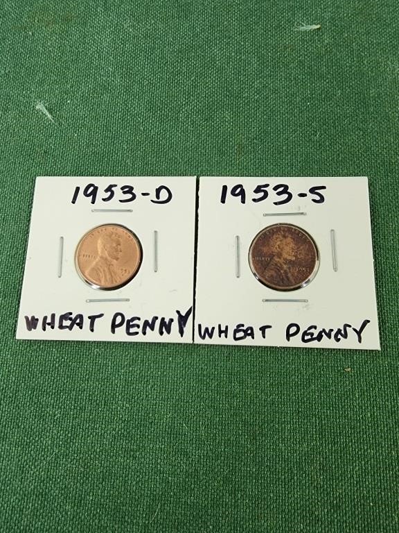 1953 D Wheat Penny, 1953 S Wheat Penny