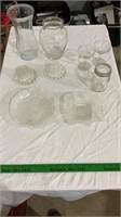 Decorative glass flower vases, glass wine cups,
