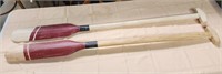 58" wood hand carved boat oars nautical decor