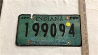 Indiana license plate