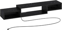 B6520  Rolanstar TV Stand Power Outlet, 59" Black
