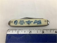 1968 George Wallace Pocket Knife, 3 1/2”L Closed
