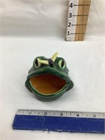 Ceramic Frog Ash Receiver, 3 1/4”T, Small Foot
