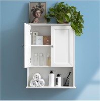 ($585) White Bathroom Wall Cabinet Over The