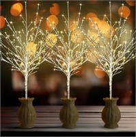 NIB Ganeen 3 Pcs 39 Inch Lighted Birch Branches, O