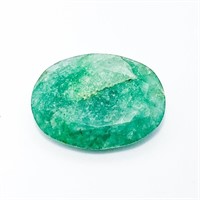 Appraised 19.4 Carat Oval Cut Emerald