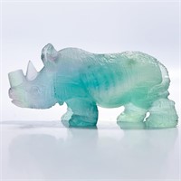 NF Unique Natural Fluorite Rhinoceros Carving