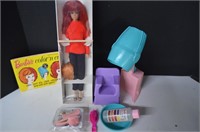Vtg.Fashion Queen Barbie Doll,Color Magic Wigs &