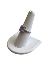 2.00ct Purple Square ushion Cut Diamond Ring