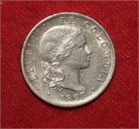 1897 Columbia Silver Ten Centavos 2.5g