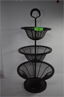 Three Tier Wire Basket Stand 31" Tall