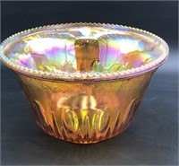 Beautiful Large Carnival Glass Serving Bowl