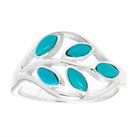 Sparkle Allure Turquoise Silver Brass Ring