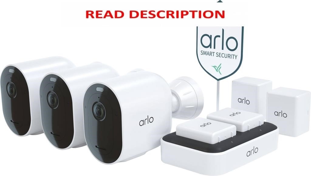Arlo Pro 4 - 3 Cam Bundle  2K  Night Vision