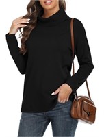 R9433  Asklazy Turtleneck Sweater, Long Sleeve Top