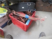 Crate of Head Stalls, Cinches & Rope