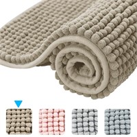 R9452  SUPTREE Chenille Bath Rug, Beige 20x32