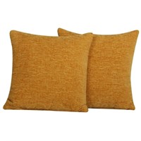 R9455  Mainstays Chenille Yellow Pillow 18''x18'',