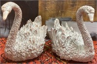 11 - PAIR OF DECOR SWANS 18"T