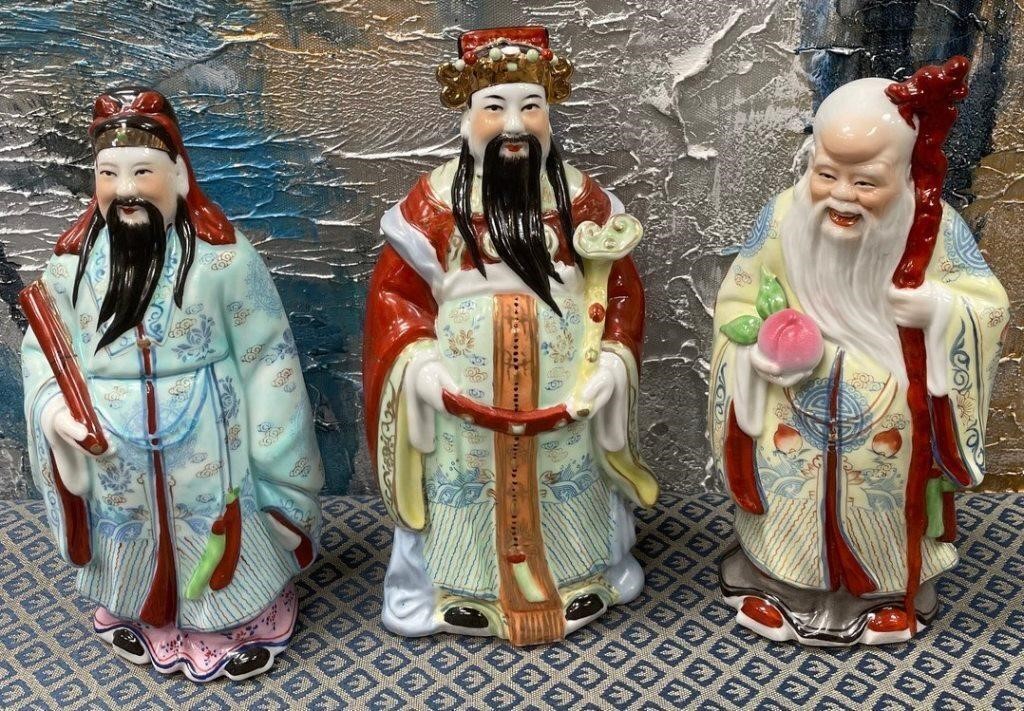 11 - 3 CHINESE PORCELAINFIGURINES 9"T